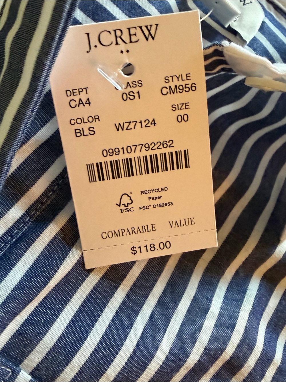 J. Crew Factory Long-sleeved Striped Shirt Dress - Picture 8 of 12